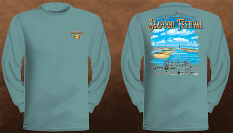 2024 NC Seafood Festival Long Sleeve T-Shirt - Blue Spruce